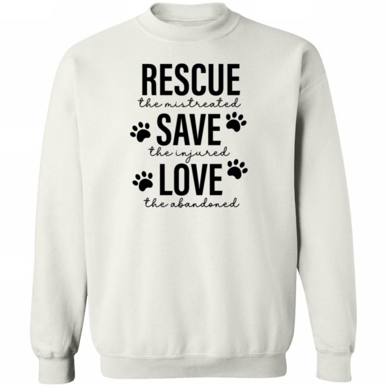 Rescue Save Love Sweatshirt White