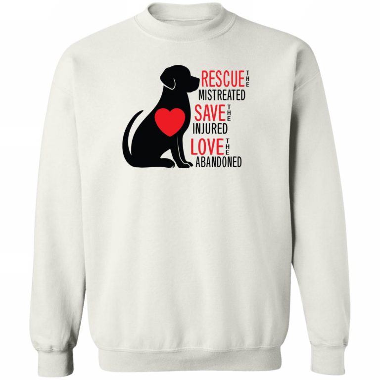 Rescue Save Love Dogs Sweatshirt White