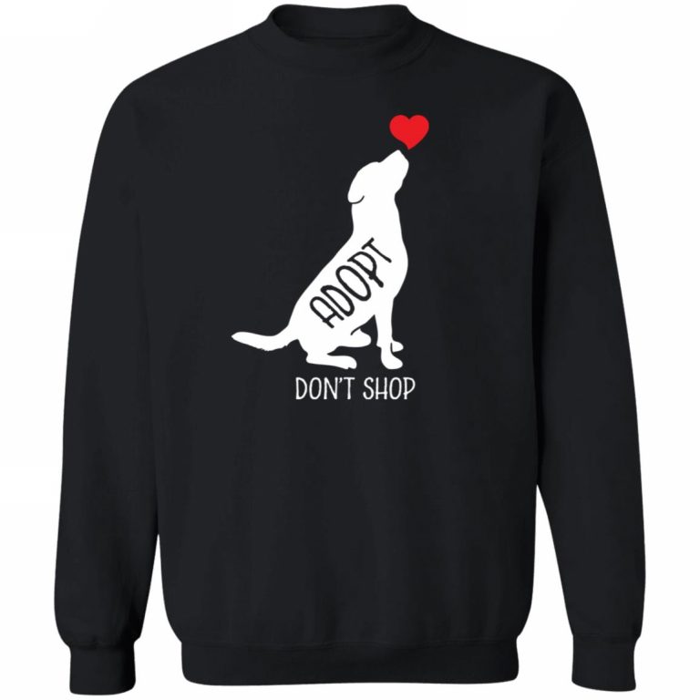 Adopt Don’t Shop Heart Dogs Sweatshirt Black