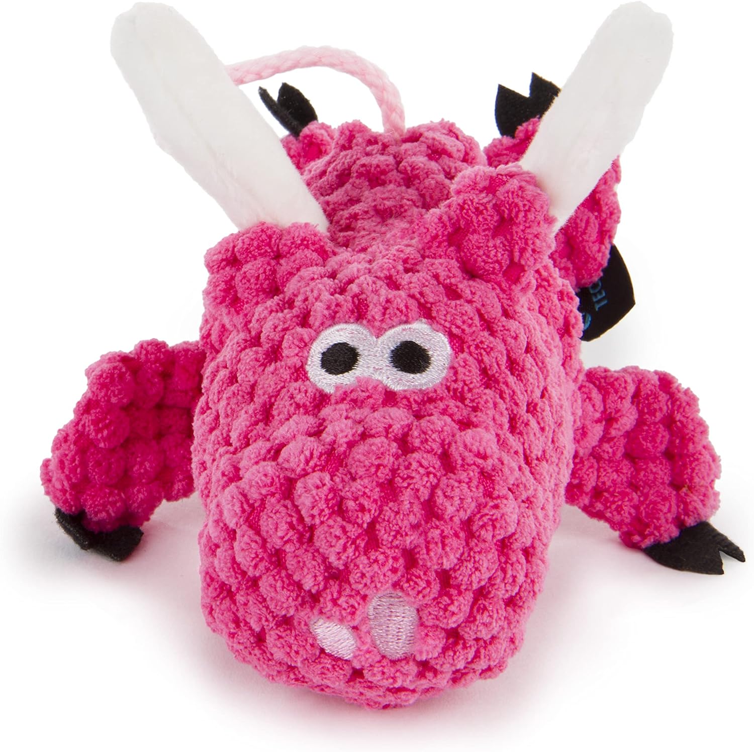 goDog Checkers Just for Me Flying Pig Squeaky Plush Dog Toy - Pink
