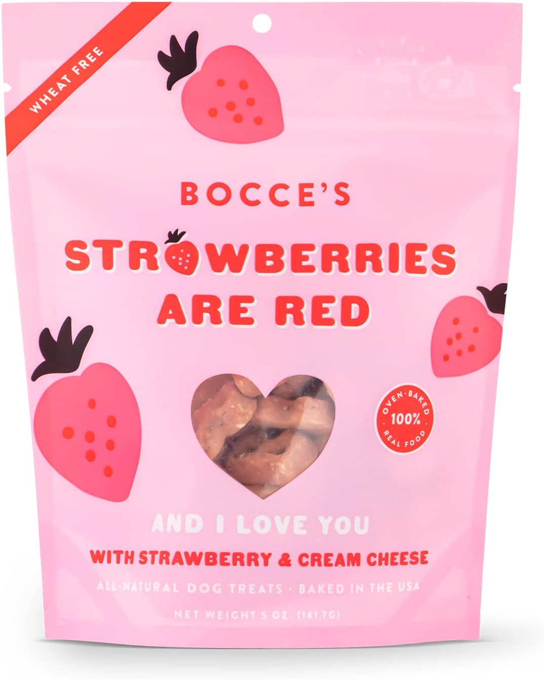 Bocce's Bakery All-Natural, Seasonal, Strawberries are Red Dog Treats
