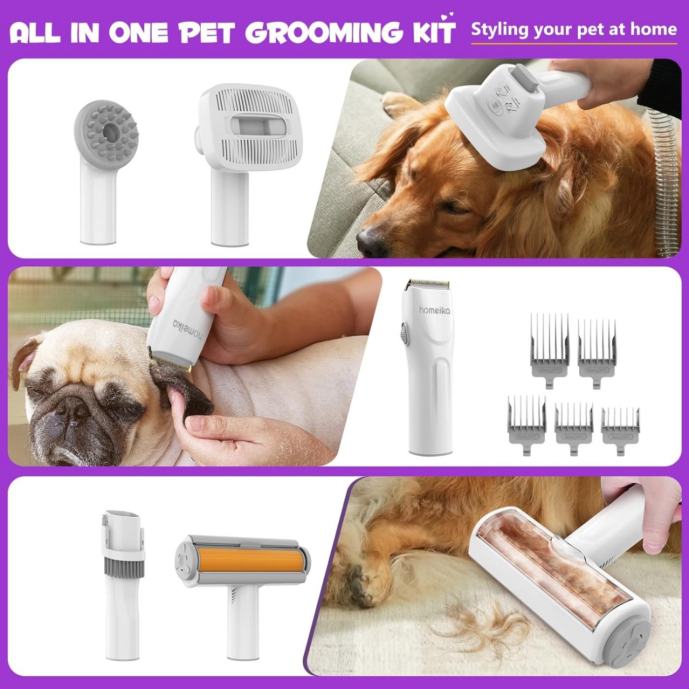 View of Homeika Dog Grooming Kit & Vacuum Review: Is It Worth the Hype? - iHeartDogs.com