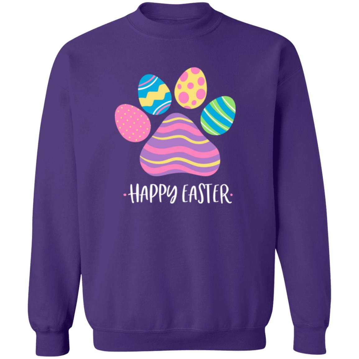Happy Easter Paw Sweatshirt Tee Purple
