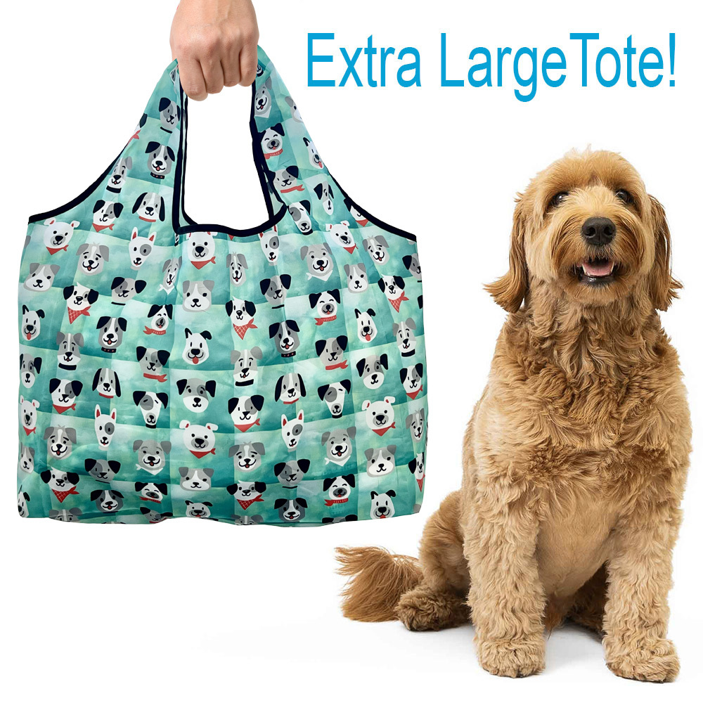 Doggie Bali Summer Shopping Travel Shoulder Bag- Folding Grocery Tote Pouch Bag