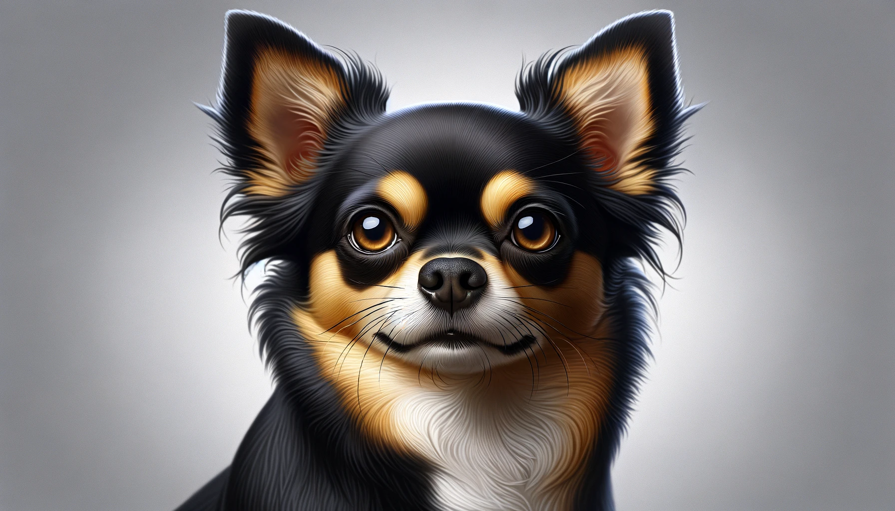 Black and tan Chihuahua with sharp contrast markings