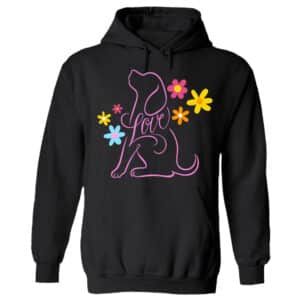 Vintage Flower Dog Hoodie Black Copy