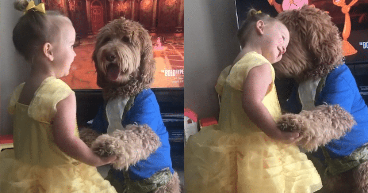 Toddler and Her Dog Adorably Recreate ‘Beauty and the Beast’ Dance