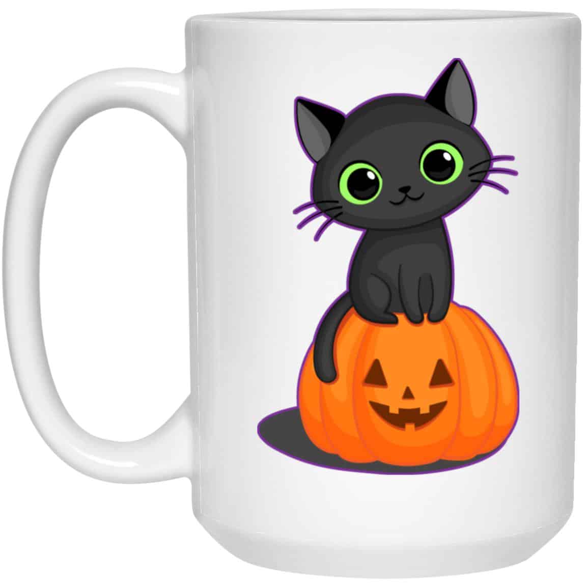 Precious Halloween Pumpkin Kitty 15oz Mug Super Deal $7.99