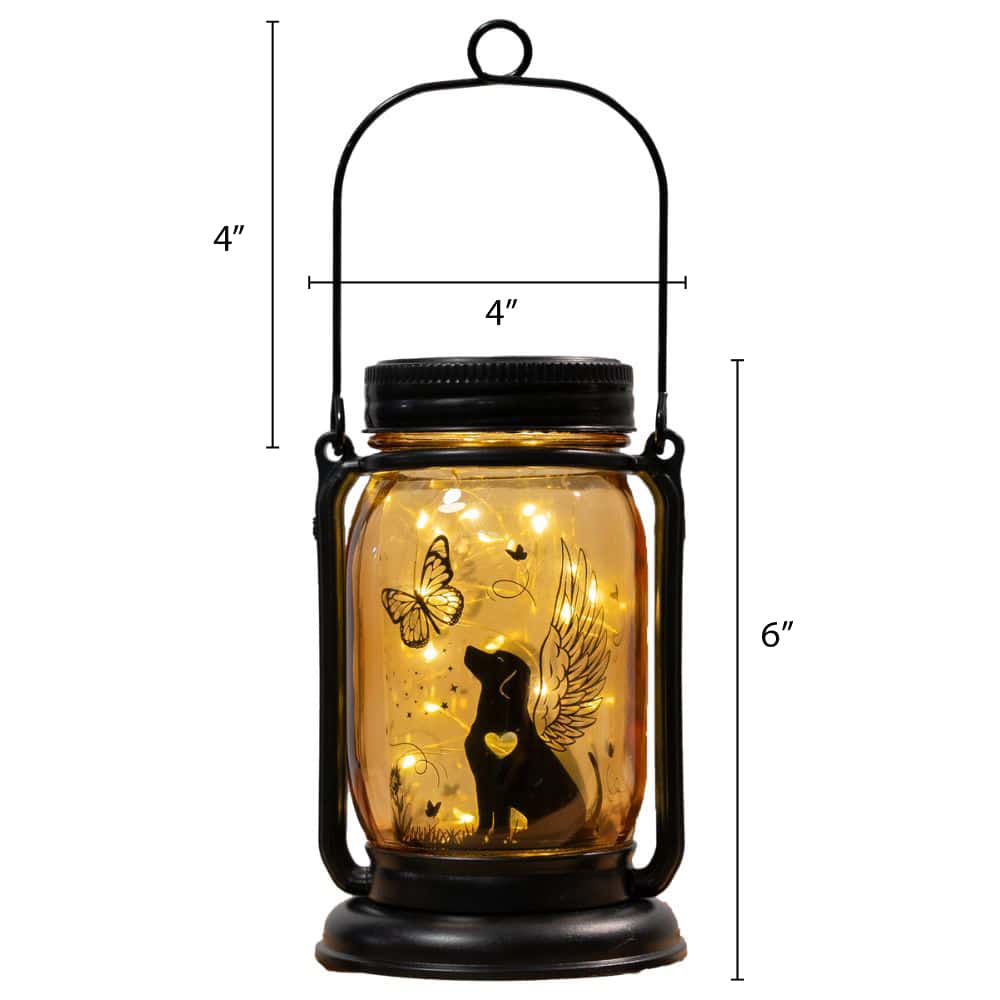 Holiday Celebration Mason Jar Lantern Solar Light – 10 Seasonal Dog & Cat Inserts – July 4th, Halloween, Christmas, Mom's Day, Memorial - Image 9