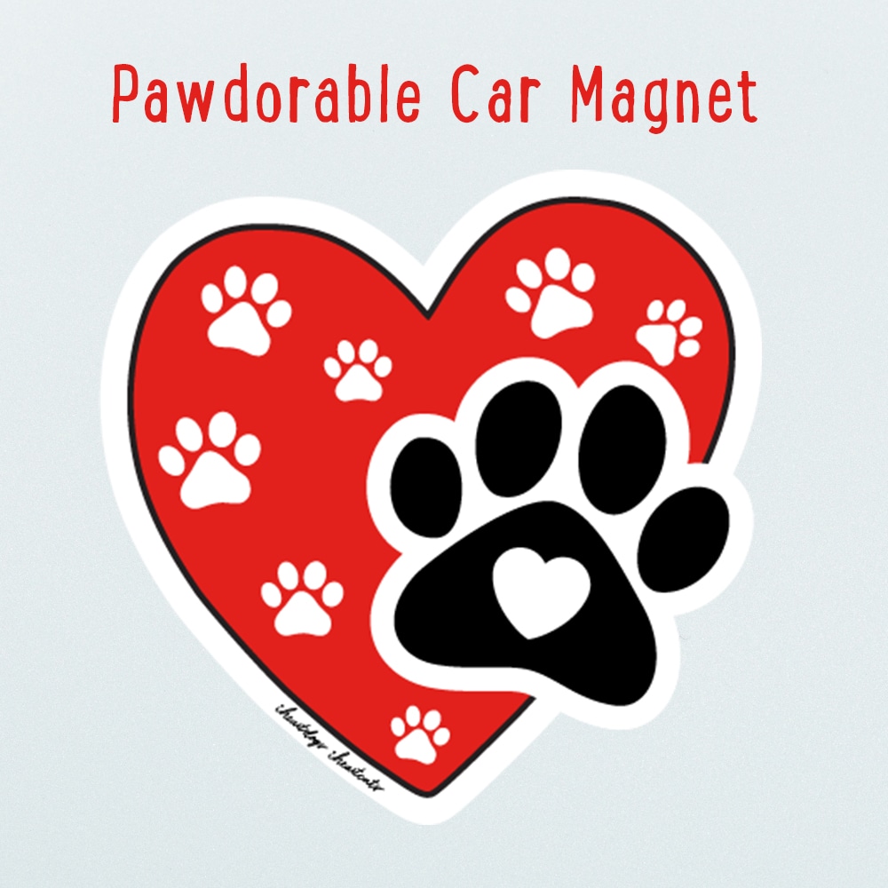 Paws Prints In My Heart - Car Magnet- Helps Feed Hungry Dogs In Need