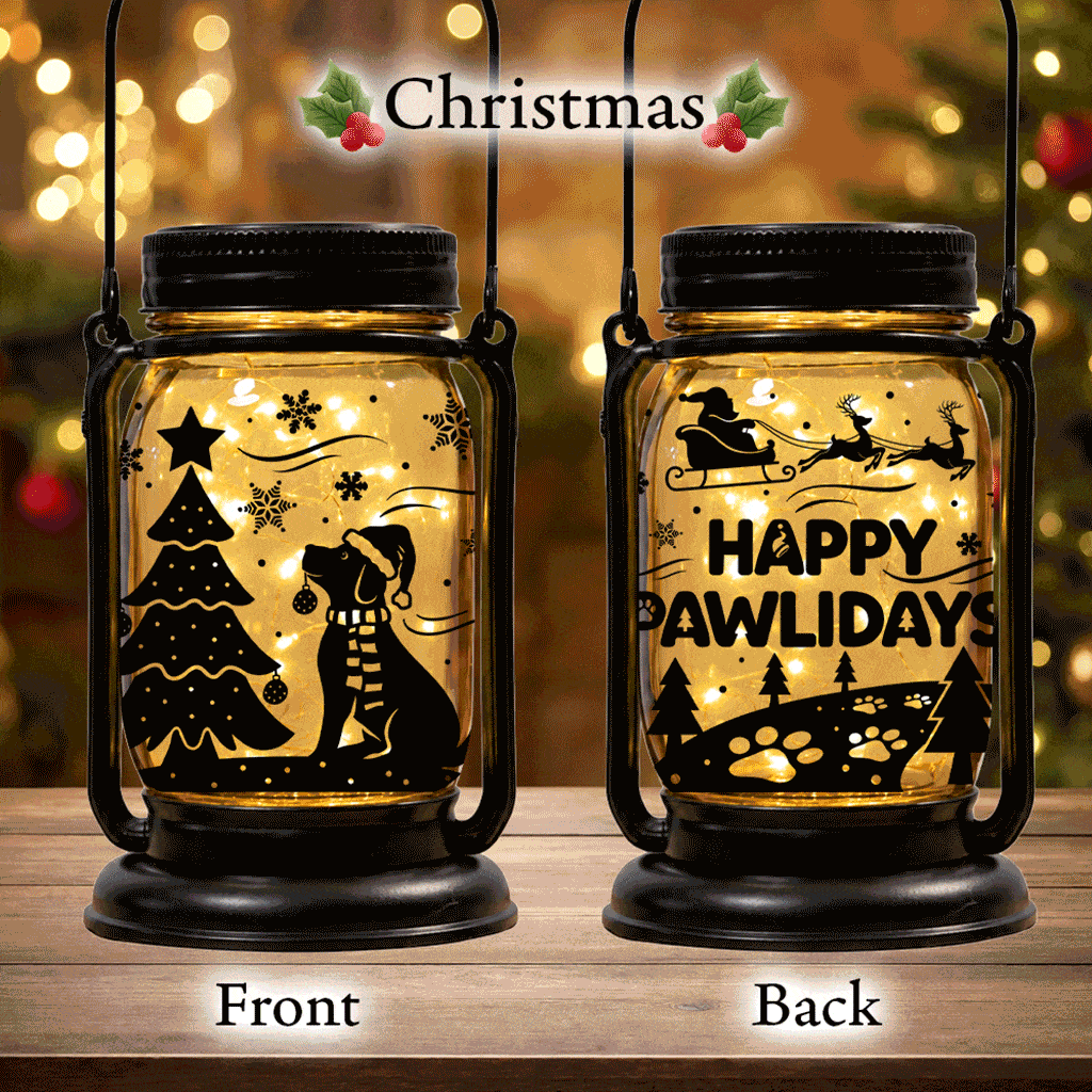 Holiday Celebration Mason Jar Lantern Solar Light – 10 Seasonal Dog & Cat Inserts – July 4th, Halloween, Christmas, Mom's Day, Memorial - Image 25
