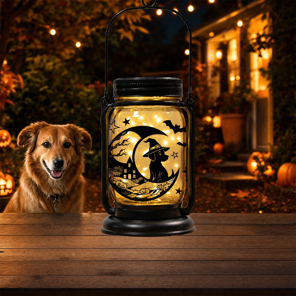 Holiday Celebration Mason Jar Lantern Solar Light – 10 Seasonal Dog & Cat Inserts – July 4th, Halloween, Christmas, Mom's Day, Memorial - Image 15