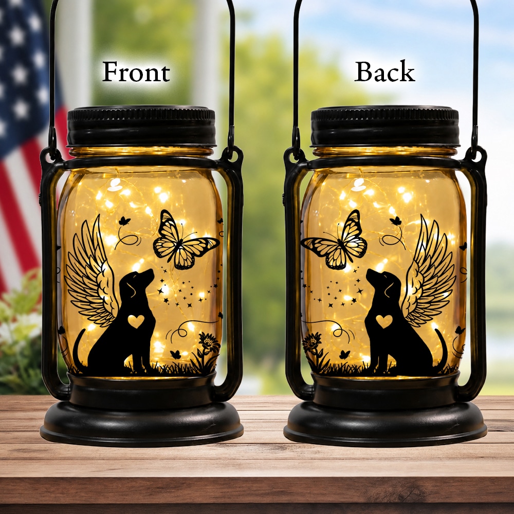 Holiday Celebration Mason Jar Lantern Solar Light – 10 Seasonal Dog & Cat Inserts – July 4th, Halloween, Christmas, Mom's Day, Memorial - Image 16