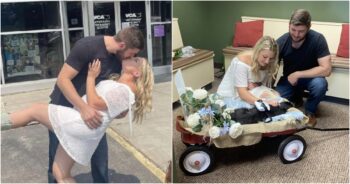Bear present at the vet clinic wedding