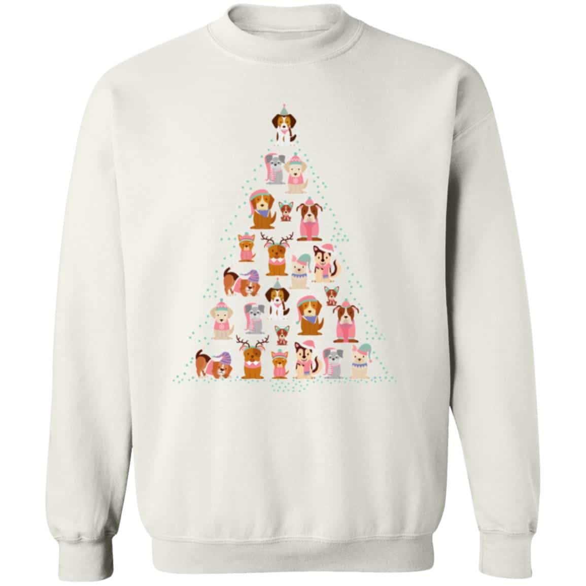 Christmas Celebration Dog Tree Sweatshirt White