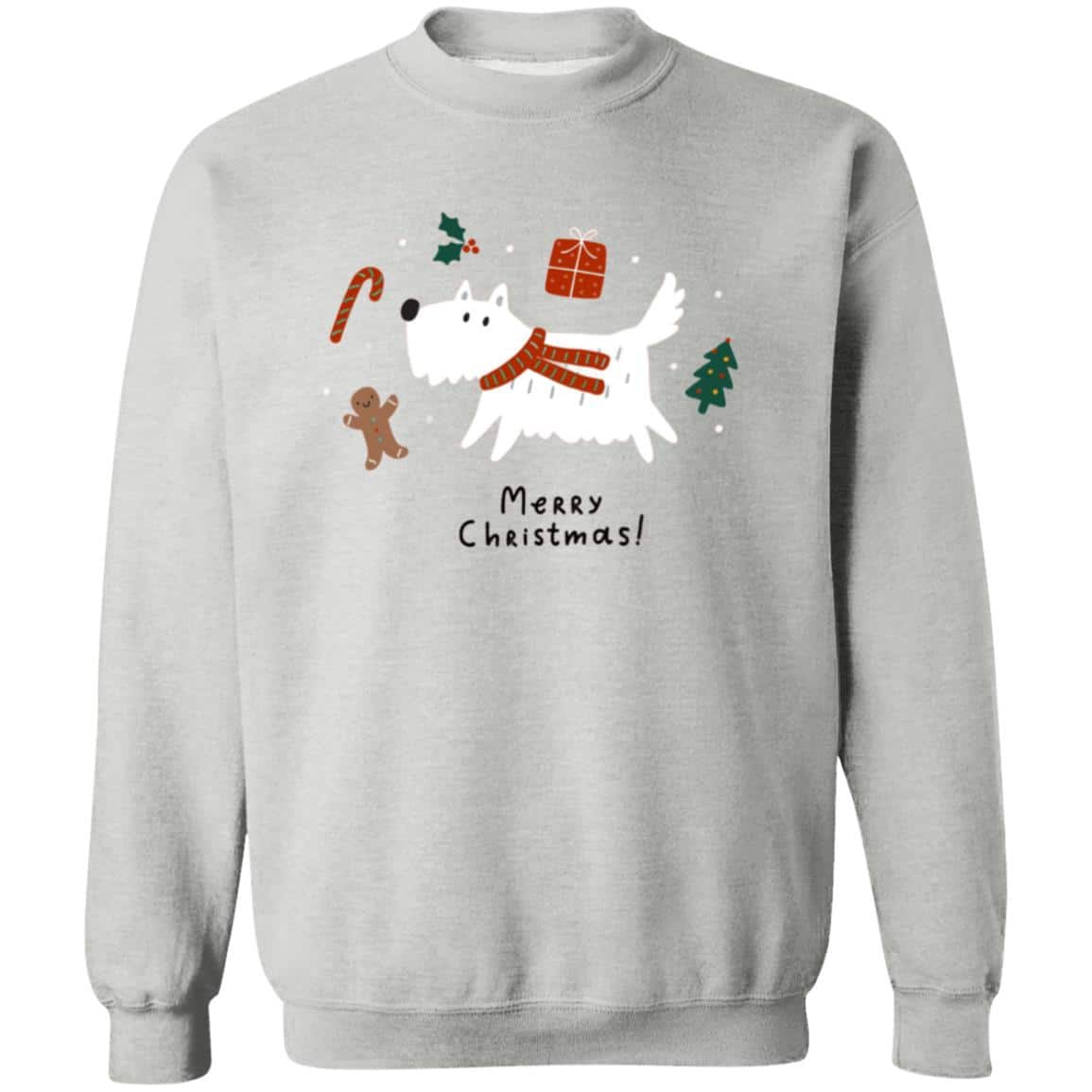 Merry Christmas Dog! Sweatshirt Heather Grey