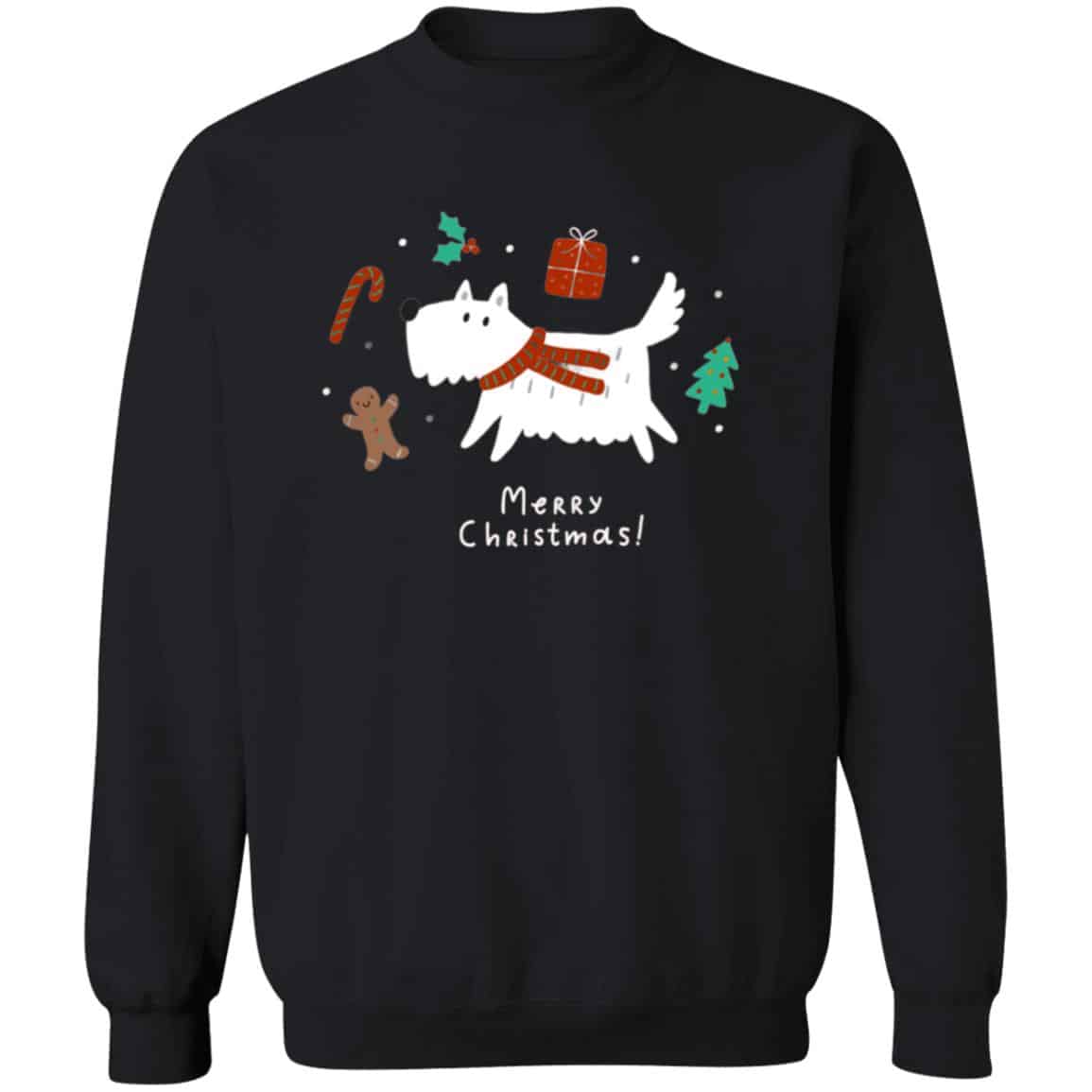 Merry Christmas Dog! Sweatshirt Black