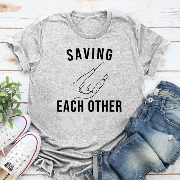 Saving Each Other Standard Tee Heather Gray