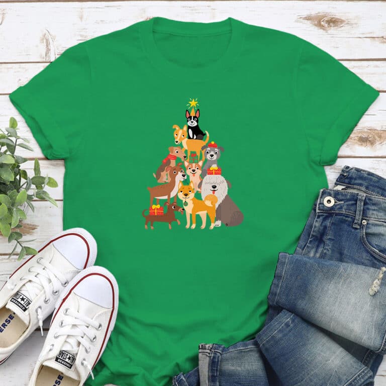 Christmas Star Dog Tree Standard Tee Green