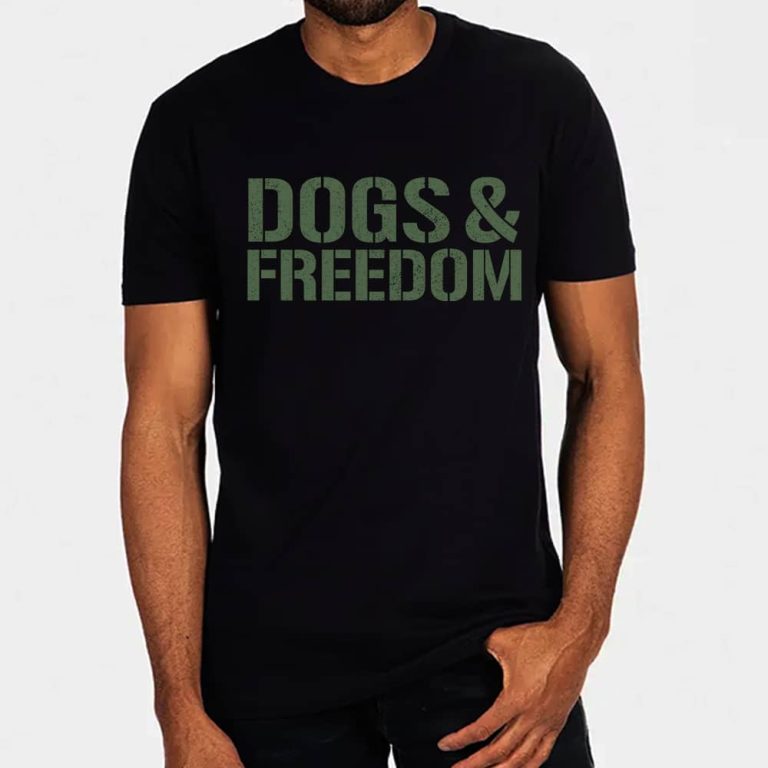 Dogs & Freedom Standard Tee Black: Helping Pair Vets With Service Dogs