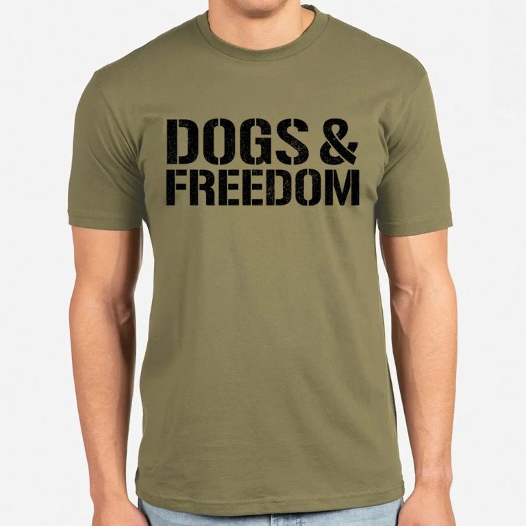 Dogs & Freedom Standard Tee Military Green: Helping Pair Vets With Service Dogs