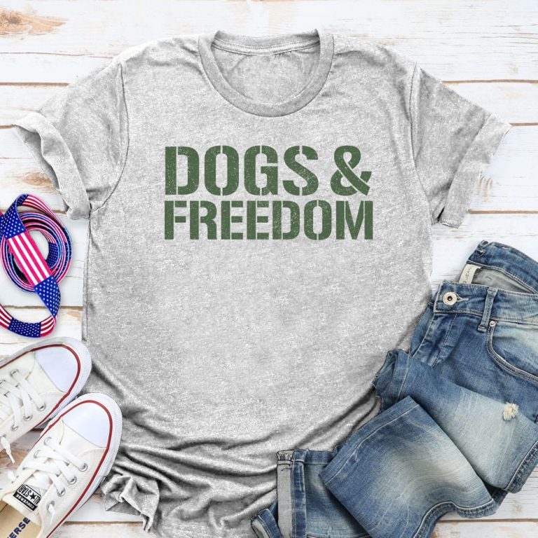 Dogs & Freedom Standard Tee Heather Grey: Helping Pair Vets With Service Dogs
