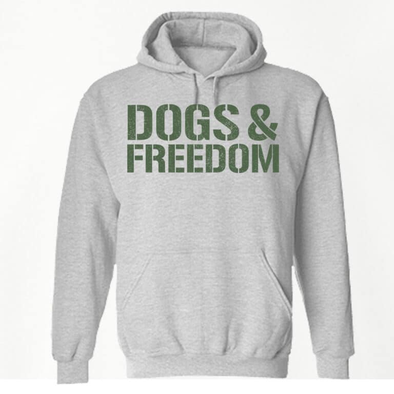 Dogs & Freedom Hoodie Heather Grey: Helping Pair Vets With Service Dogs