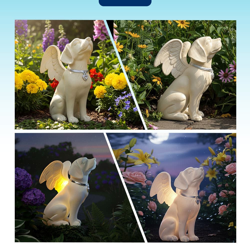 Dog Angel Solar Memorial Statue – A Glowing Tribute to Your Beloved Dog, Complete with Gift Box and Meals Donated to Shelter Dogs in Their Honor - Image 4
