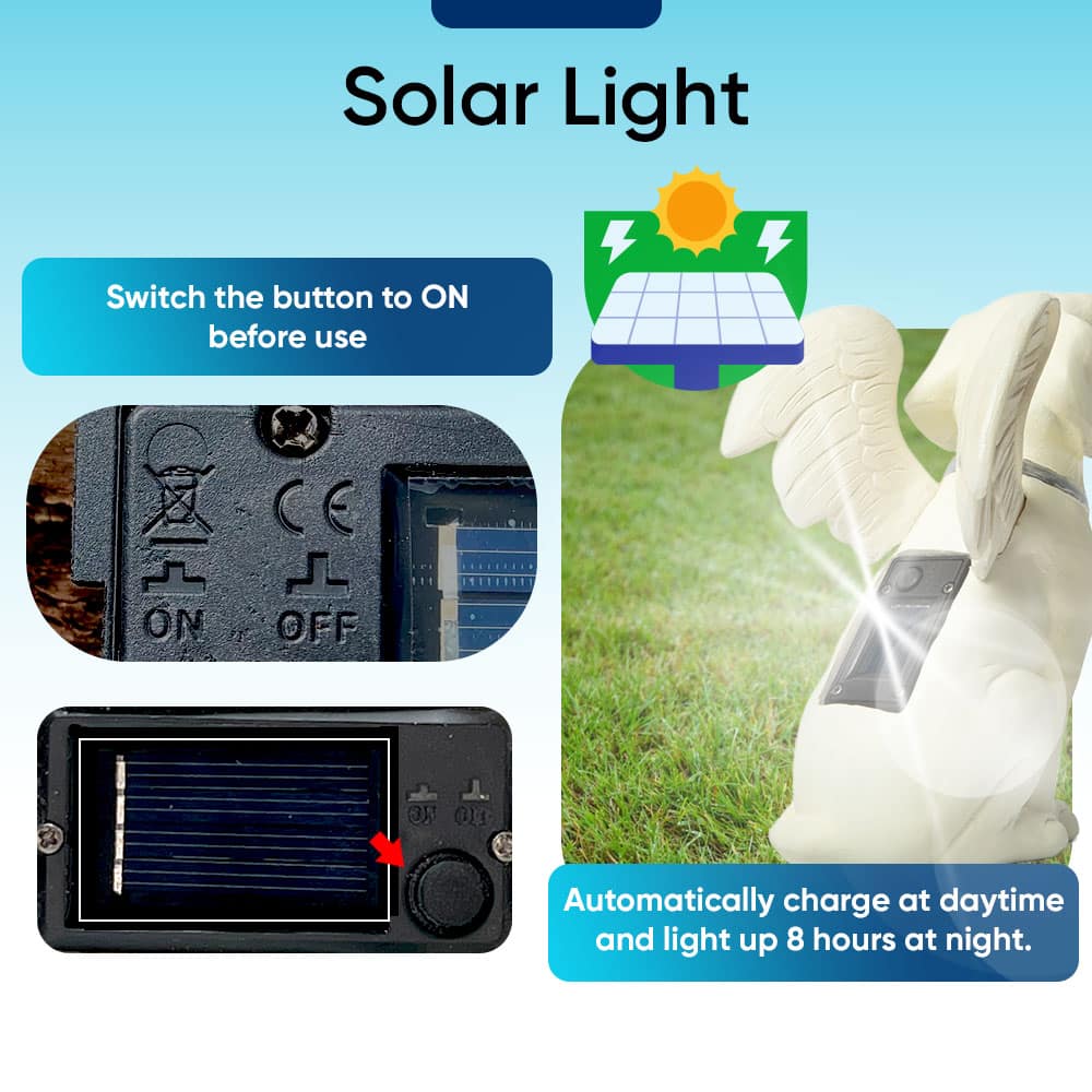 Dog Angel Solar Memorial Statue – A Glowing Tribute to Your Beloved Dog, Complete with Gift Box and Meals Donated to Shelter Dogs in Their Honor - Image 5