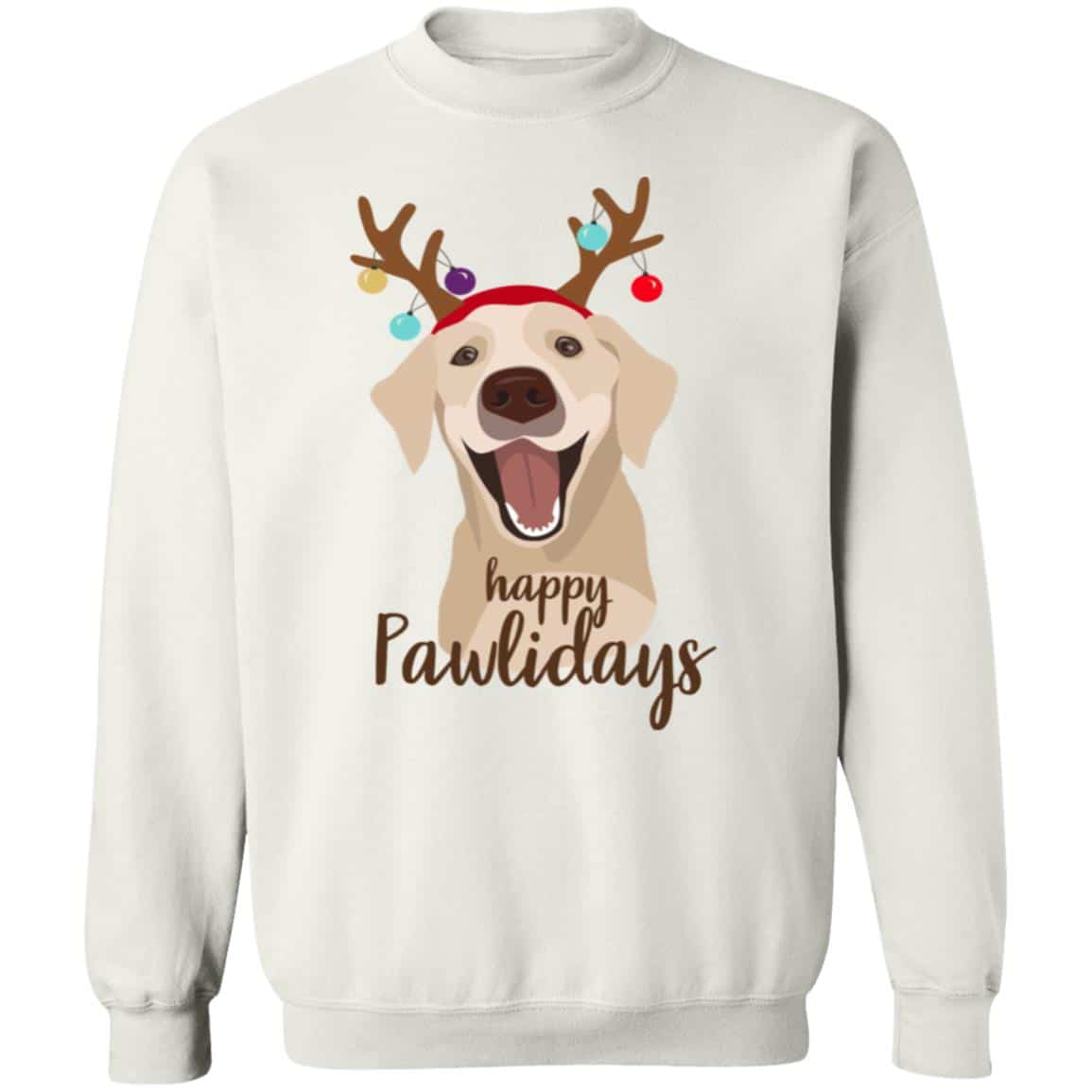 Happy Pawlidays Labrador Sweatshirt White