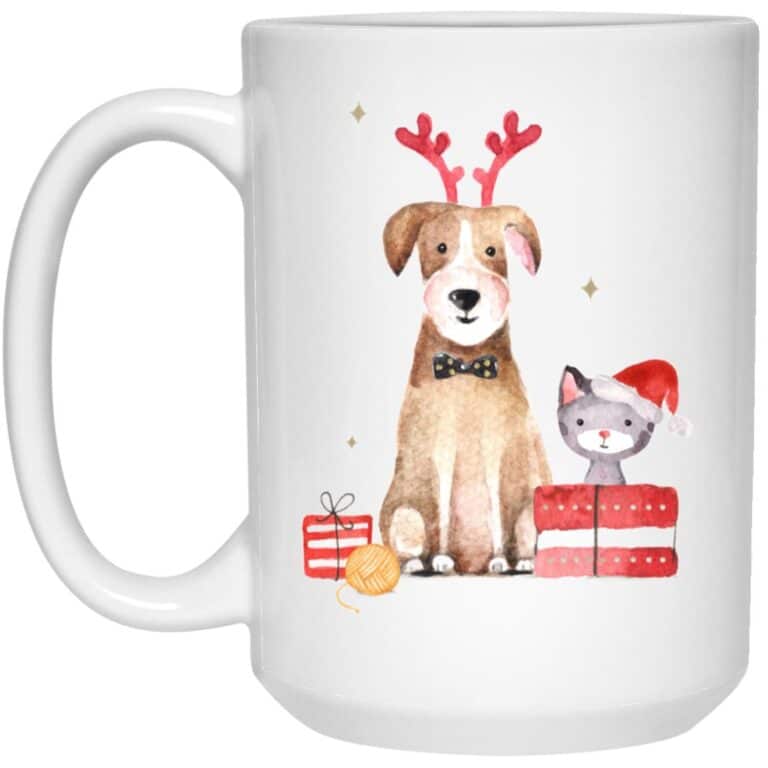 Celebrate Christmas Together Holiday Dog & Cat 15oz Mug