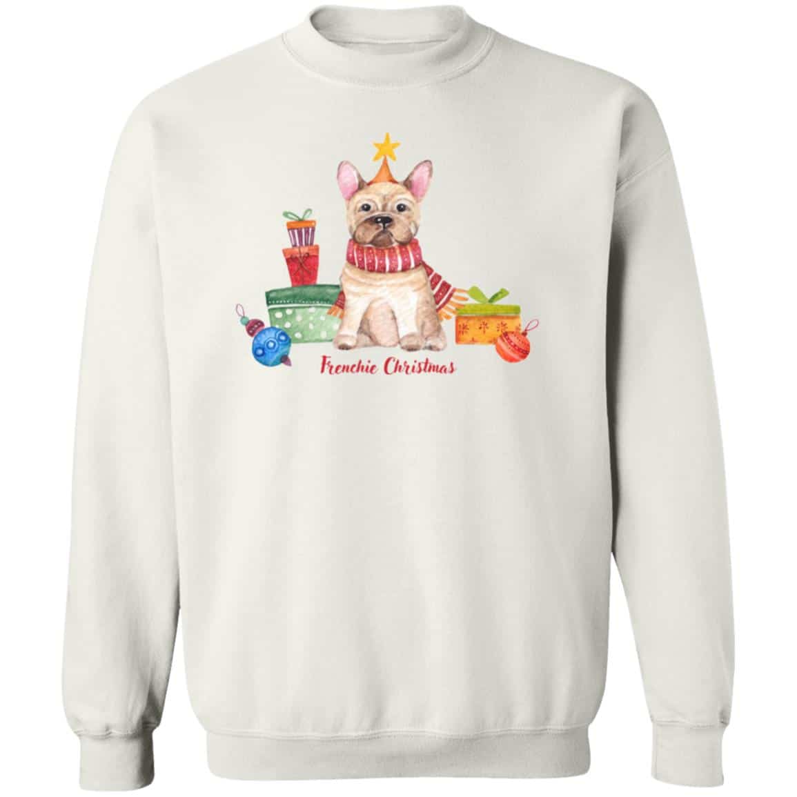 Frenchie Christmas Sweatshirt White