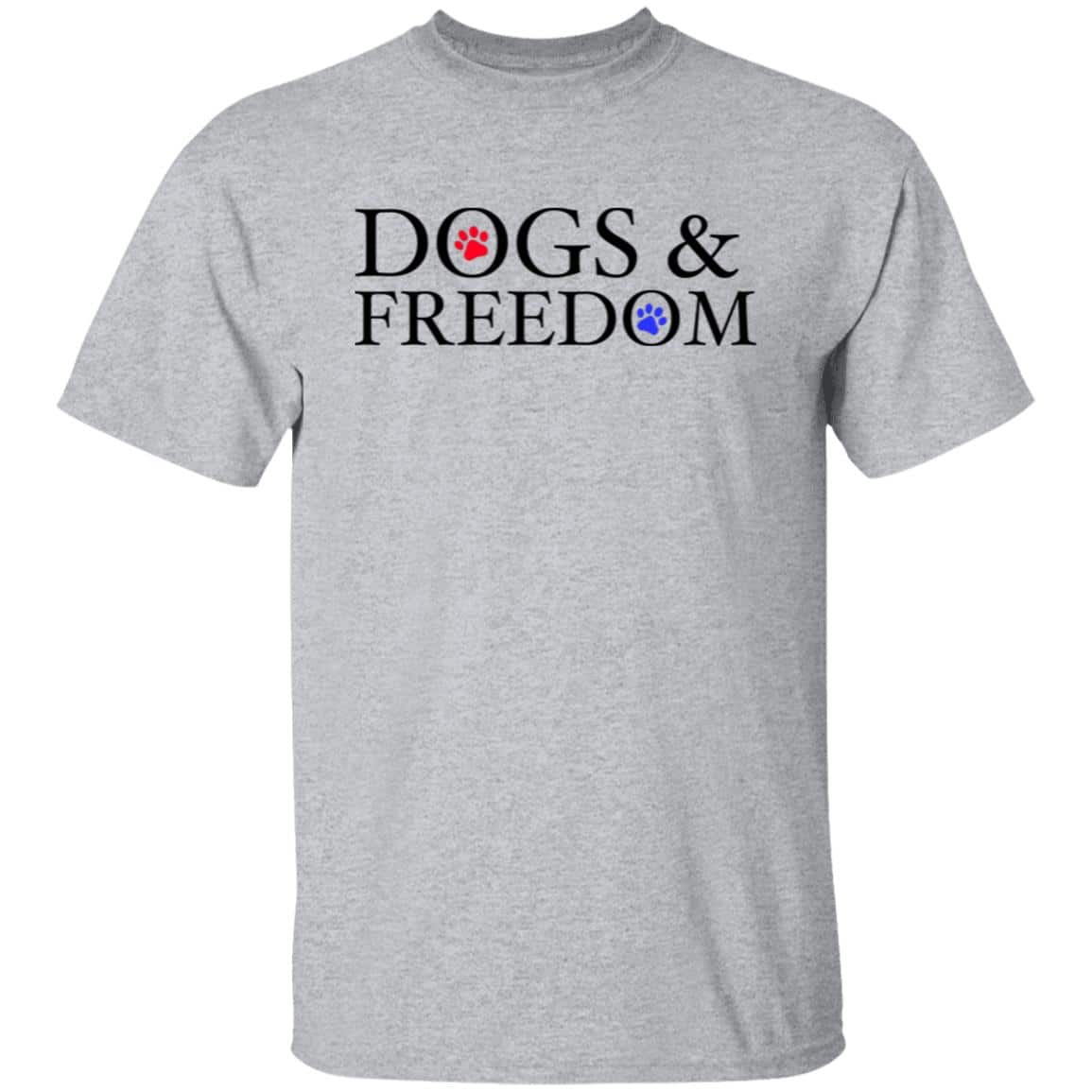 Dogs & Freedom Paw Standard Tee Heather Grey: Helping Pair Vets With Service Dogs