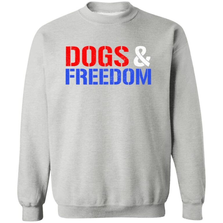 Dogs & Freedom Red-White-Blue Sweatshirt Heather Grey: Helping Pair Vets With Service Dogs