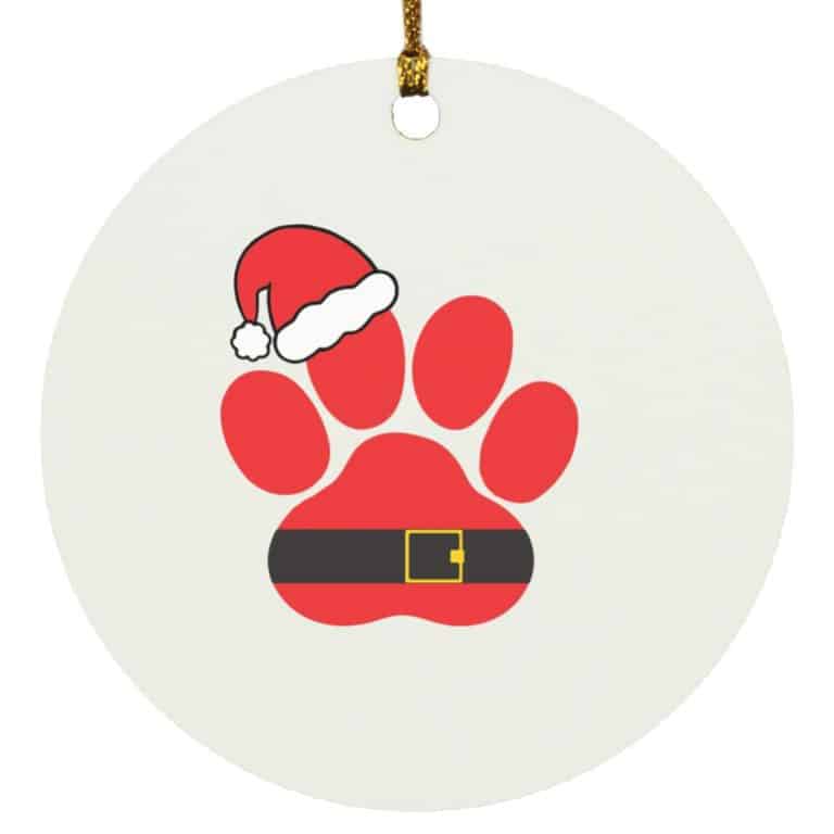 Santa Paws Circle Ornament