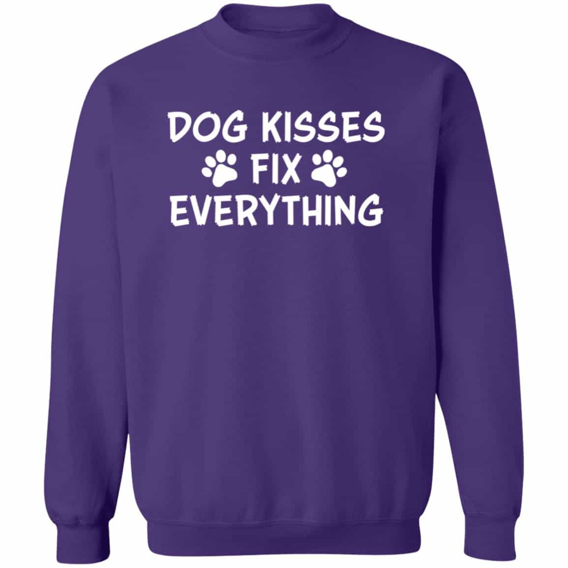 Dog Kisses Fix Everything Sweatshirt Purple