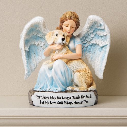 'Your Paws May No Longer Touch the Earth' Angel Dog Memorial Figurine ...