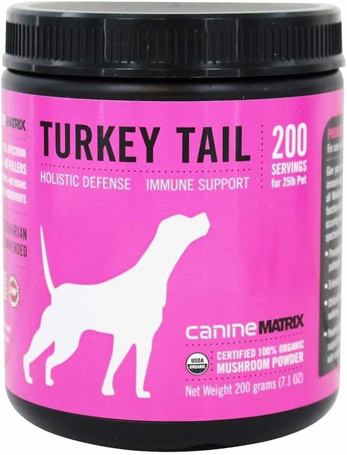 Mushroom Matrix Canine Organic Mushroom Powder Turkey Tail Immune Support and Holistic Defense Supplement for Dogs