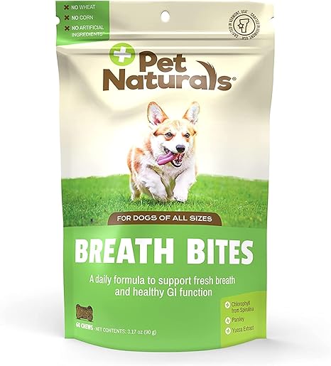 Pet Naturals Breath Bites Breath Freshener for Dogs, 60 Chews