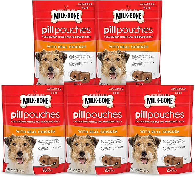 Milk-Bone Pill Pouches with Real Chicken Dog Treats