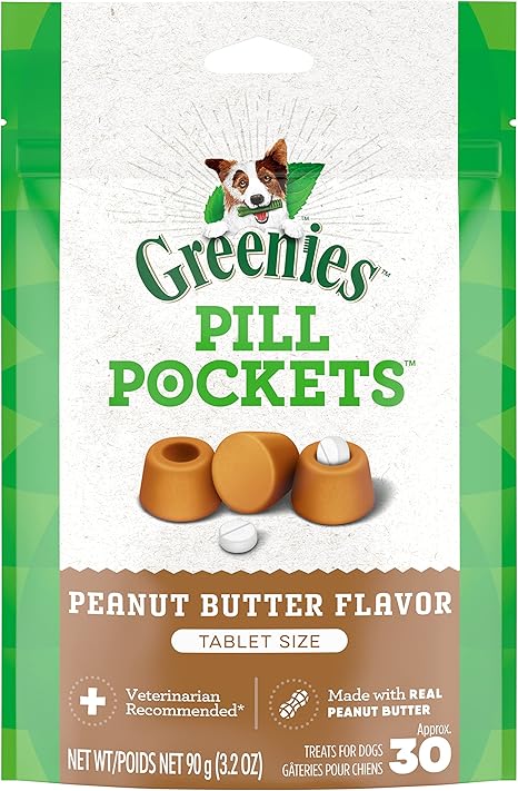 Greenies Pill Pockets for Dogs Small Size, Soft Dog Treats, with Real Peanut Butter