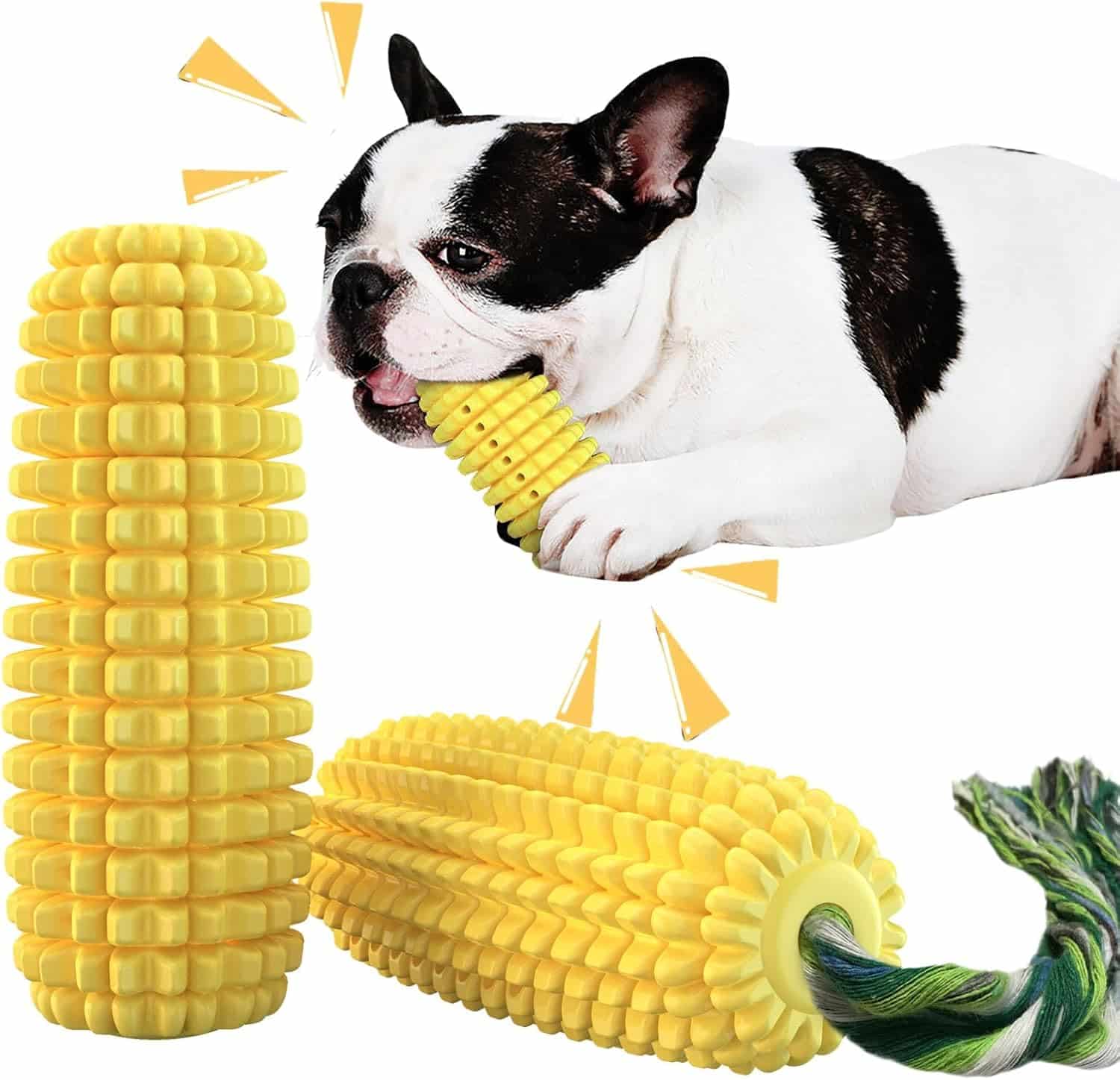 Squeaky Corn Dog Dental Chew