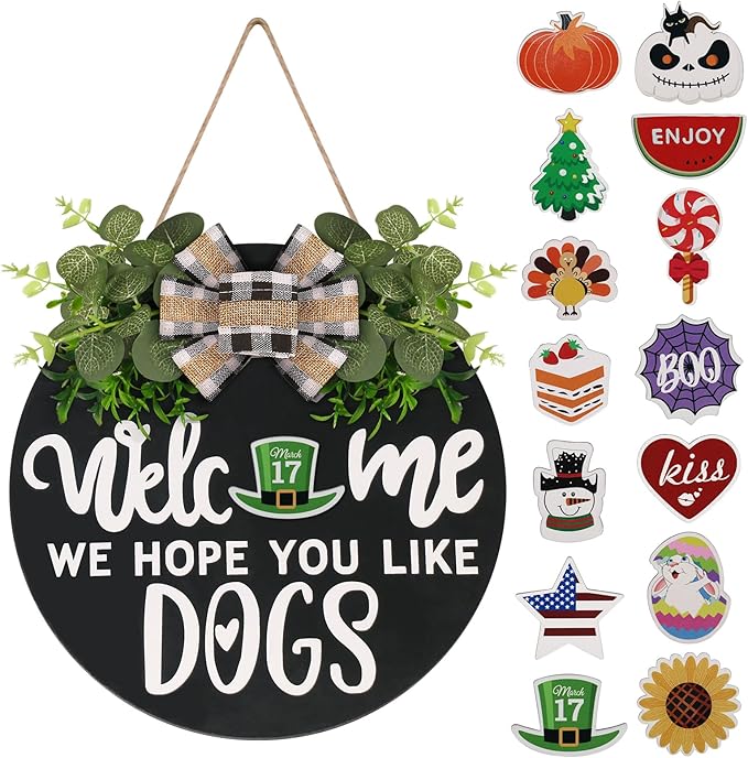 Wooden Seasonal Welcome Sign