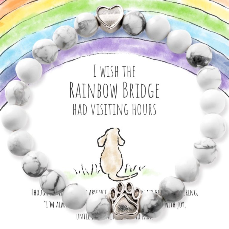 "I Wish the Rainbow Bridge Had Visiting Hours" Bracelet- Feeds 22 Shelter Dogs in Honor of Your Beloved Pup