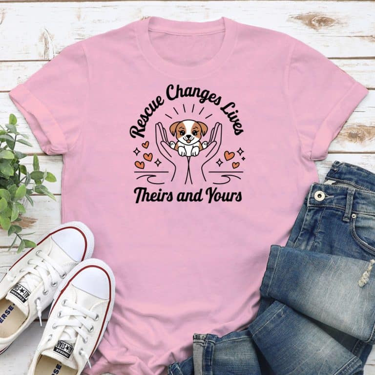 Rescue Changes Lives - Theirs and Yours Standard Tee Light Pink