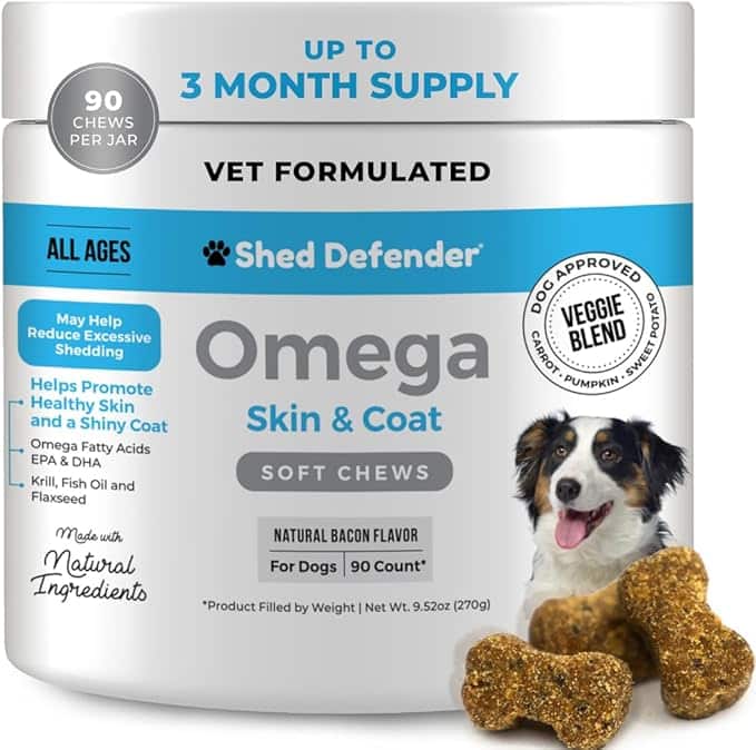Click to see full view 3+ 2 VIDEOS Shed Defender Omega Skin & Coat Soft Chew Supplements