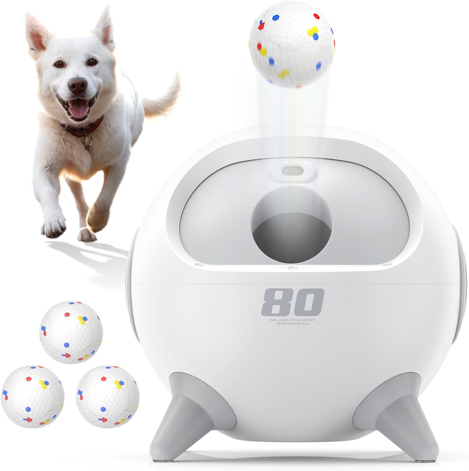 uahpet Automatic Ball Launcher for Dogs with Obstacle Detection