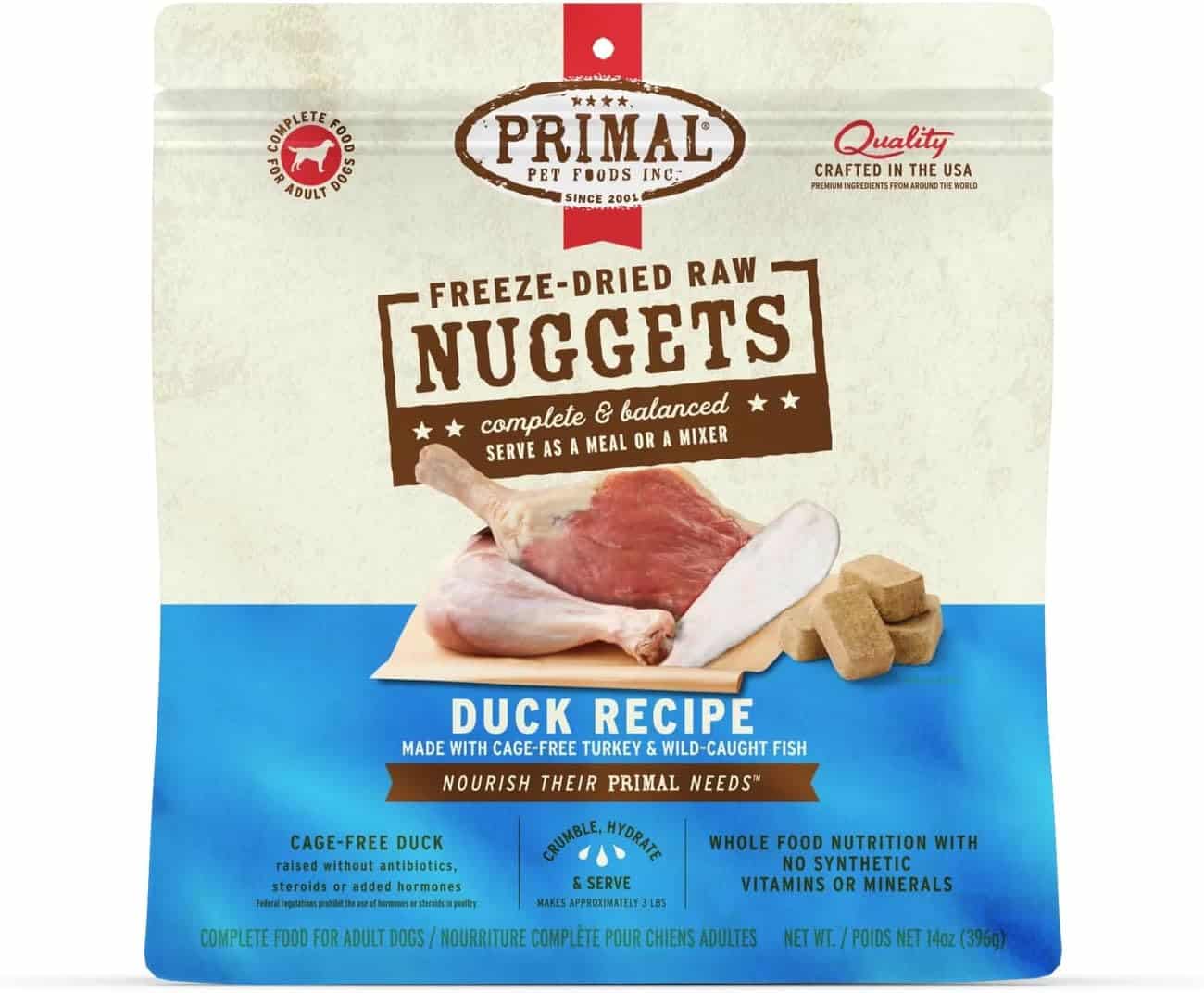 Primal Freeze Dried Dog Food Nuggets Duck
