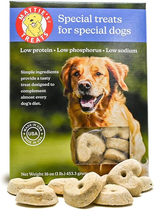 Mattie's Treats: 1 Pound Box; Low Protein, Low Phosphorus, Low Sodium Dog Treats