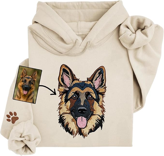 Custom Pet Face Embroidered Hoodie